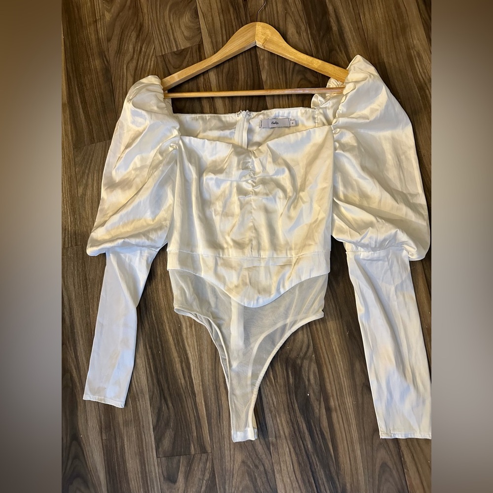 Asoka Satin Puff Sleeve Bodysuit — Size S